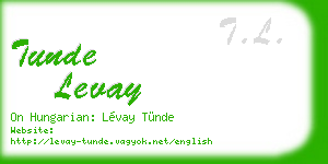 tunde levay business card