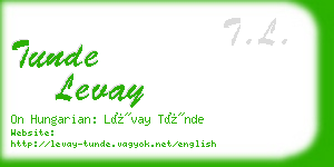 tunde levay business card